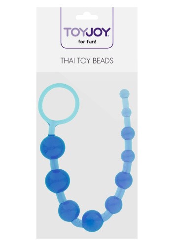 Toy Joy Thai Toy Beads - анальная цепочка на жесткой связке, 25х2.5 см (голубой)