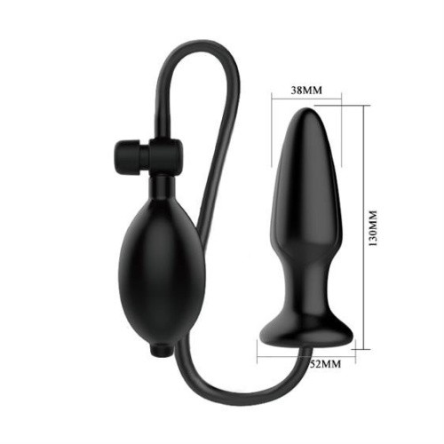 LyBaile Mr.Play Inflatable Butt Plug Black - Анальный расширитель надувная анальная пробка, 13х3.8 см (черный)