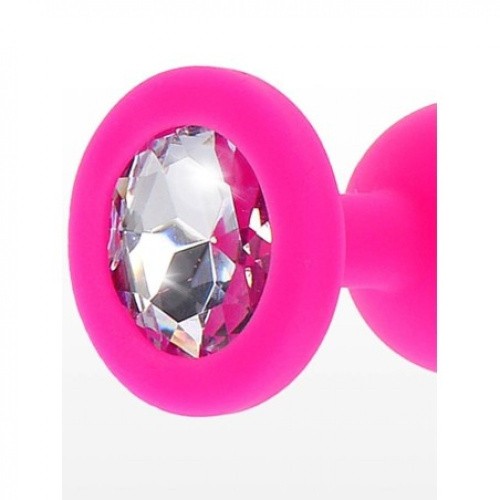 Силиконовая анальная пробка Toy Joy Small Diamond Booty Jewel, 7х2.5 см (розовая)