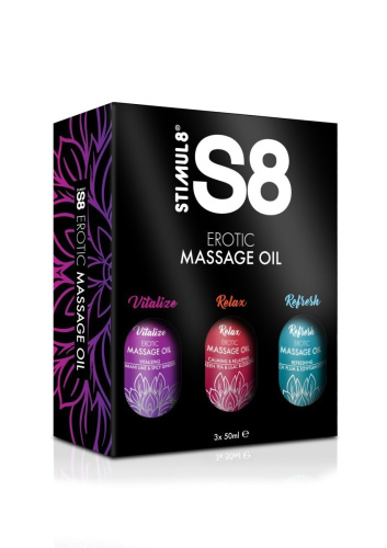Stimul8 Massage Oil Box - Набор массажных масел, 3x 50 мл (микс)