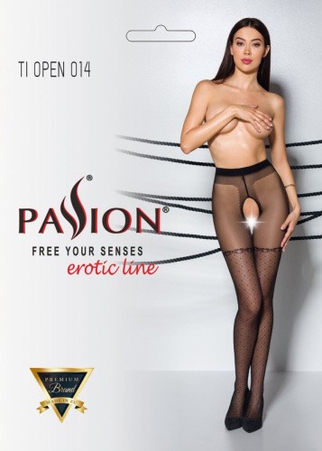 Passion Tiopen 014 - Колготки с открытым доступом, 1/2 (чёрный)