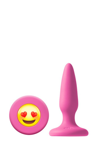 NS Novelties Mojis Mini Plug #ILY маленькая анальная пробка, 8.6х2 см (розовый)