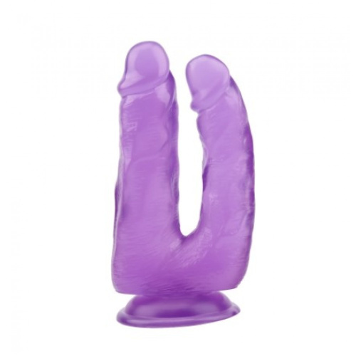 Hi-Rubber Dildo 7.9 " двойной фаллоимитатор на присоске, 23х4.6 см (фиолетовый)