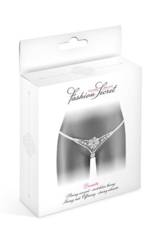 Fashion Secret Danuta White - трусики-стринги с доступом, S-L (белые)