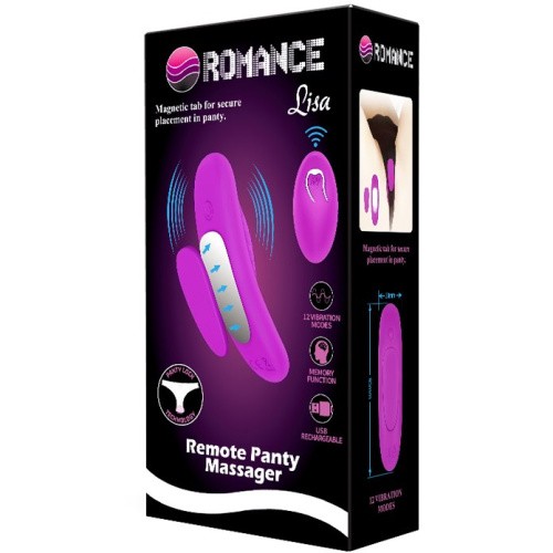 LyBaile Romance Lisa Remote Panty Massager Purple - Вібровкладка в трусики, 9.5х3 см (фіолетовий) - купити в Києві, Україні