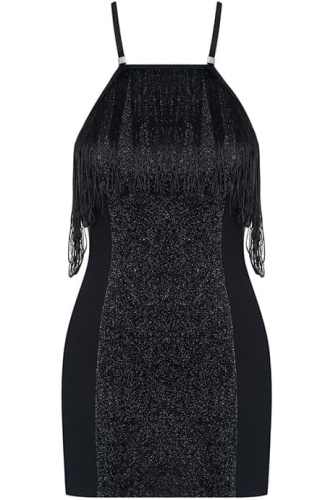 Эротическое мини платье с бахрамой Obsessive 824-DRE-1 (L/XL)
