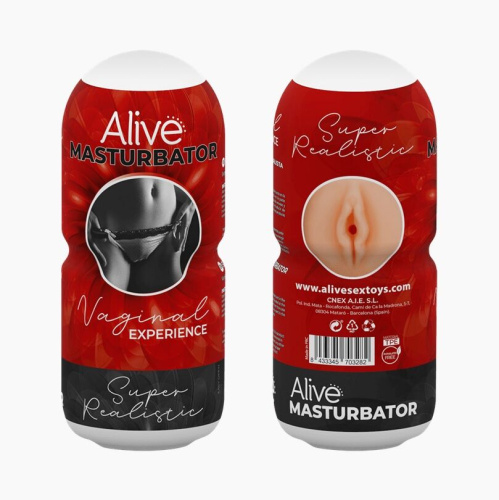 Alive Vaginal Experience RED - мастурбатор-вагина 16х6 см (красный)