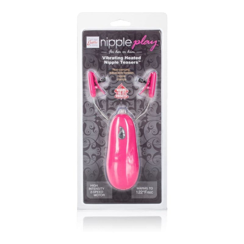 CalExotics Vibr Heated Nipple Teasers - Виброзажимы для сосков, (черный)