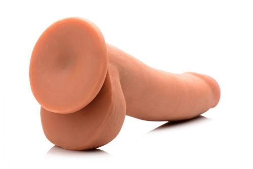 8 Inch Ultra Real Dual Layer Suction Cup Dildo - Medium Skin Tone - фаллоимитатор 18х5 см. (коричневый)
