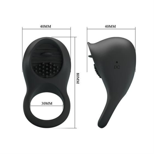 Pretty Love Ring Shacking II Black - Эрекционное кольцо, 8,0х3,0 см (черный)