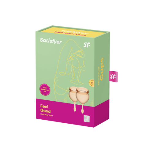 Satisfyer Feel Good - набор менструальных чаш, 15 мл и 20 мл (оранжевый)