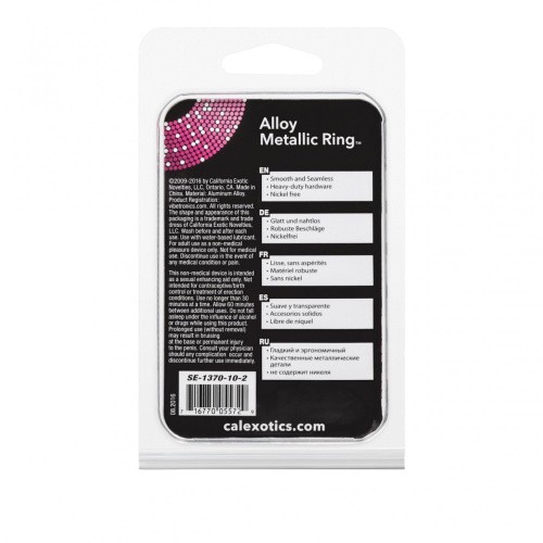 CalExotics Alloy Metallic Ring M - широкое металлическое эрекционное кольцо, 3,75 см