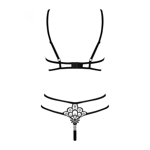 Obsessive Badossa 2-pcs set - Комплект відкритої білизни, L/XL (чорний) - купити в Києві, Україні