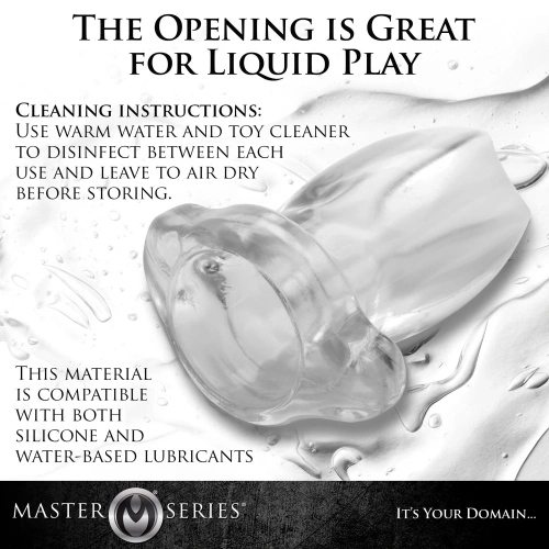 Master Series Clear Hollow Anal Plug - Полая анальная пробка-тоннель, 9,9 см (прозрачный)