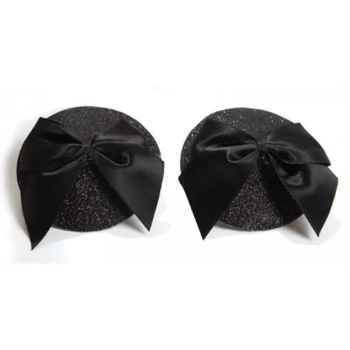 Bijoux Indiscrets Burlesque pasties Glitter and Bow - Пестиси, (чорний) - купити в Києві, Україні