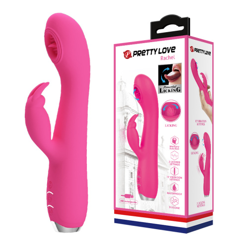 Pretty Love Rachel Licking Vibrator - вибратор-кролик с имитацией оральных ласк, 19.9х3.5 см