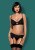 Obsessive Gretia set - эротический комплект бюстгальтер, стринги и пояс для чулок, L/XL (чёрный)