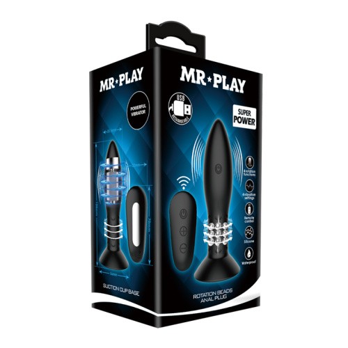 Mr Play RC Vibrating Butt Plug Black - Анальная пробка с вибрацией, 11х3.3 см (черный)