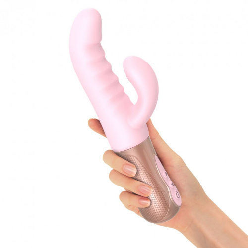 Love To Love Sassy Bunny - Двойной пульсатор кролик, 23х3.4 см (розовый)