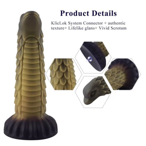 Фалоімітатор для секс-машин Hismith 8.5″ Squama Beast Silicone Dildo Monster Series, KlicLok - купити в Україні | Секс шоп SEX-SHOP.ua
