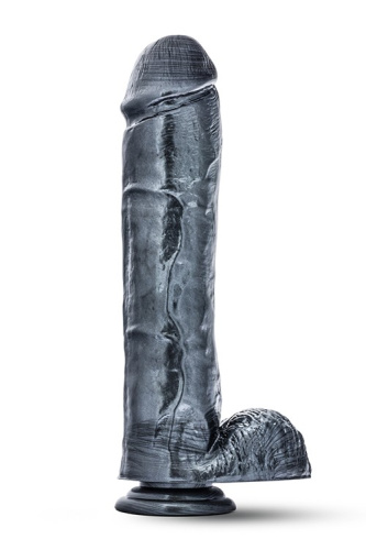 JET ONYX CARBON METALLIC - Большой реалистичный фаллоимитатор, 23х6,4 см (черный)