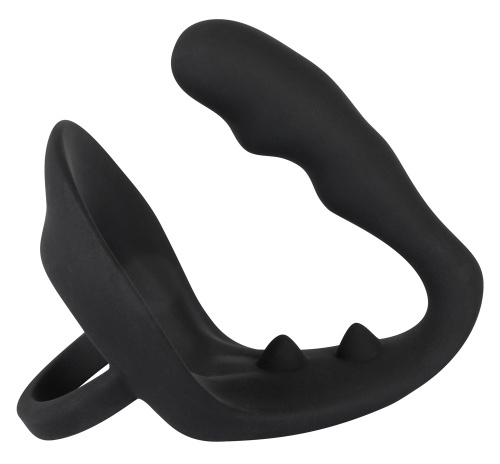 Black Velvets Ring & plug - Стимулятор простаты с эрекционным кольцом, 10,5 см (черный)