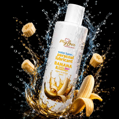 2в1 лубрикант и массажный гель - MyLove Aroma Series Intim&Massage Banana, 300 мл