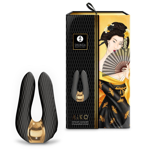 Shunga - Aiko Intimate Massager - Вибромассажер, 10.8х6.5 см (черный)