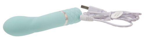 Pillow Talk Racy Teal - Роскошный вибратор с кристаллом Сваровски для точки G, 12.7х2.2 см. (голубой)