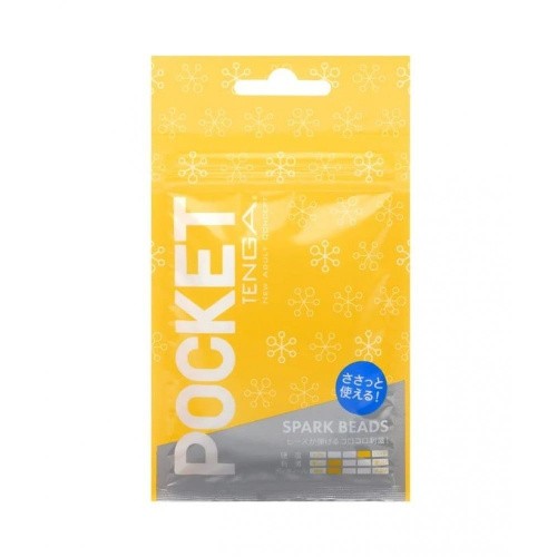TENGA Pocket Spark Beads - Карманный мини-мастурбатор, 7.5х5.5 см (желтый)
