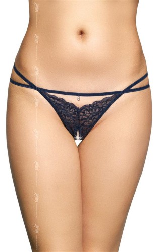 SoftLine G-String 2496 - blue - Кружевные стринги с доступом, M/L (синий)