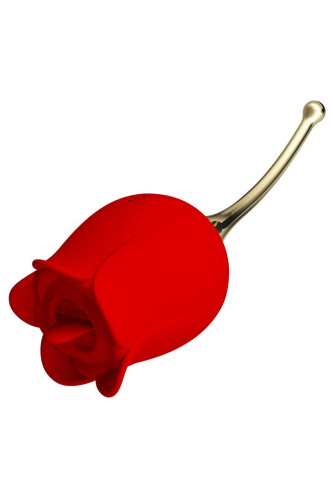 Pretty Love Rose Lover Licking Stimulator Red - Кліторальний стимулятор, 14,2 см (червоний) - купити в Києві, Україні