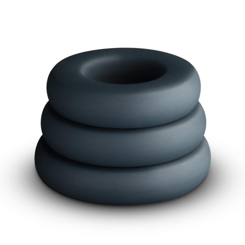 Boners 3-Piece Hefty Cock Ring Set - Набор эрекционных колец, 3 шт (серый)
