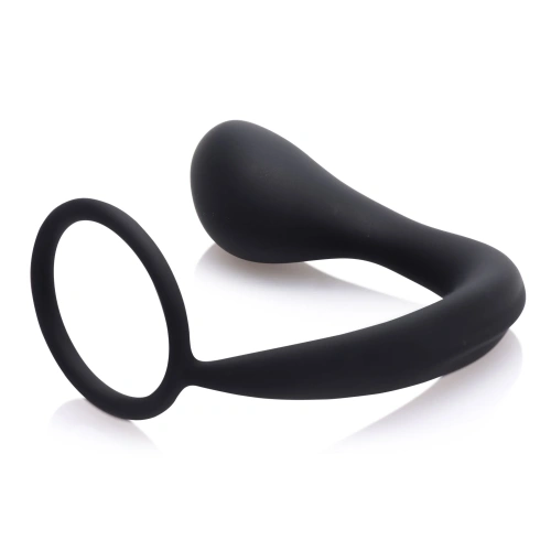 Prostatic Play Explorer II Prostate Stimulator And Cock Ring - Стимулятор простати, 8,8х3,1 см (черный)