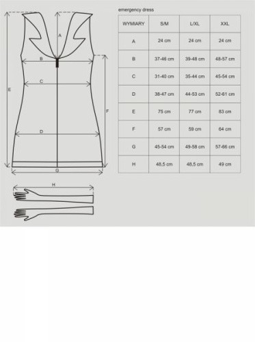Obsessive Emergency dress - Еротичний костюм сексі медсестри зі стетоскопом, S/M - купити в Києві, Україні