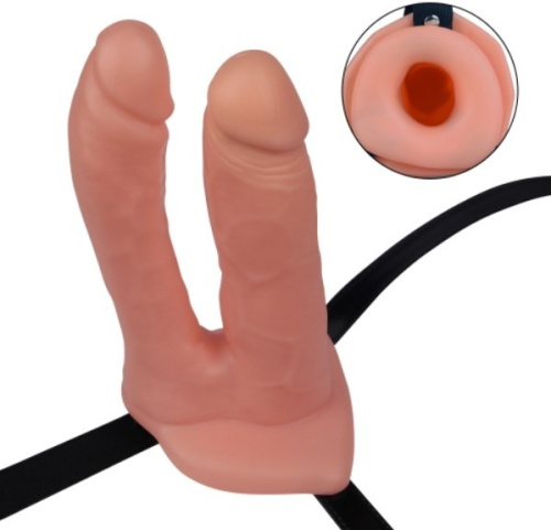 Страпон для чоловіків LoveToy Unisex Hollow Double Penetrator, 18 см - купити в Києві, Україні