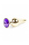 Boss Jewellery Gold Butt Plug Purple - Анальна пробка з кристалом, 9,5х3 см (фиолетовый) Boss Jewellery Gold Butt Plug Purple - Анальна пробка з кристалом, 9,5х3 см (фиолетовый)