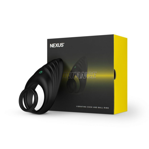 Nexus Enhance Vibrating Cock and Ball Ring - двойное виброкольцо, 10х3.25 (черный)