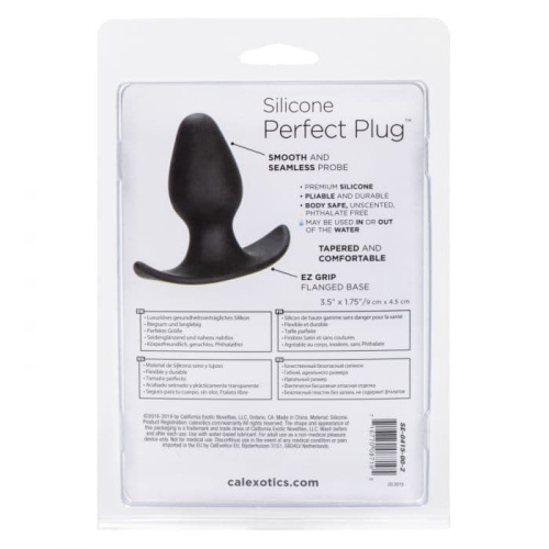 CalExotics Silicone Perfect Plug - силиконовая анальная пробка, 9х4,5 см (чёрный)