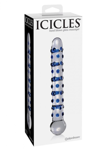 Стеклянный фаллоимитатор Icicles No 50, 18х2,5 см