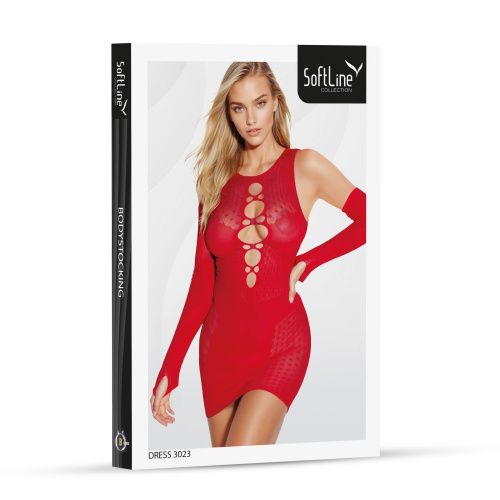 Еротична сукня SoftLine Dress 3023, red - One Size - купити в Україні | Секс шоп SEX-SHOP.ua