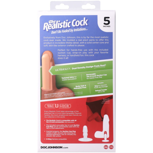 Фалоімітатор Doc Johnson The Realistic Cock ULTRASKYN 5 Inch with Balls, 13,3 см - купити в Україні | Секс шоп SEX-SHOP.ua