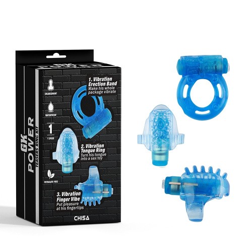 Chisa Teasers Ring Kit-BLUE - Набор насадок, 3 шт (голубой)