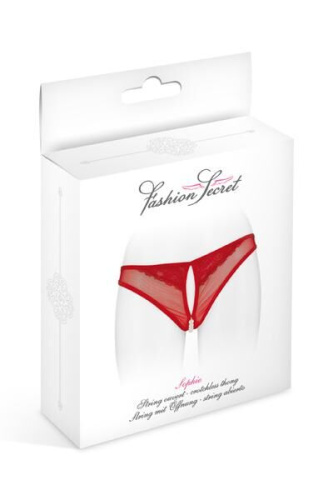 Fashion Secret Sophie Red - трусики с жемчугом и доступом, S-L (красные)