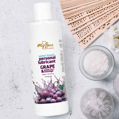 2в1 лубрикант и массажный гель - MyLove Aroma Series Intim&Massage Grape, 300 мл