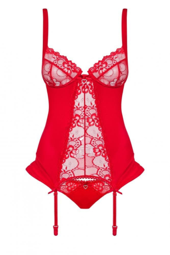 Комплект Obsessive Heartina corset (XXL)
