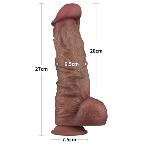 Большой реалистичный фаллоимитатор LoveToy Dual-Layered Silicone Cock XXL, 27 см