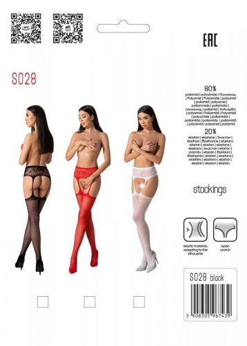 Эротические колготки-бодистокинг с тонкими подвязками Passion S028, One Size