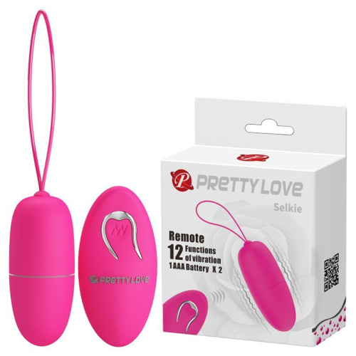 Pretty Love Selkie Wireless Egg Pink - виброяйцо с дистанционным пультом управления, 6,9х3.0 см (розовый)