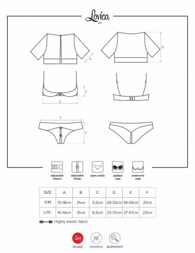 Obsessive Lovica set - эротический комплект, L/XL (красный)